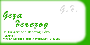 geza herczog business card